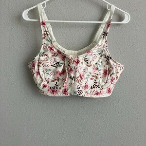 Breezies Underwire Print or Solid Support Bra - Ivory Floral (Sz 40C) a513093